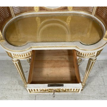 ANTICA PETINEUSE SPECCHIERA BIANCA FOGLIA ORO LUIGI FILIPPO LEGNO PETTINIERA 900