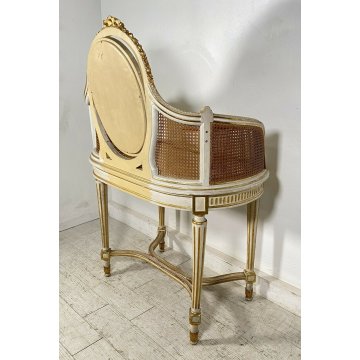 ANTICA PETINEUSE SPECCHIERA BIANCA FOGLIA ORO LUIGI FILIPPO LEGNO PETTINIERA 900