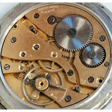 ANTICO OROLOGIO TASCA Roamer EPOCA 900 decò MECCANICO vintage OLD POCKET WATCH