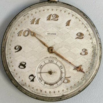 ANTICO OROLOGIO TASCA Roamer EPOCA 900 decò MECCANICO vintage OLD POCKET WATCH