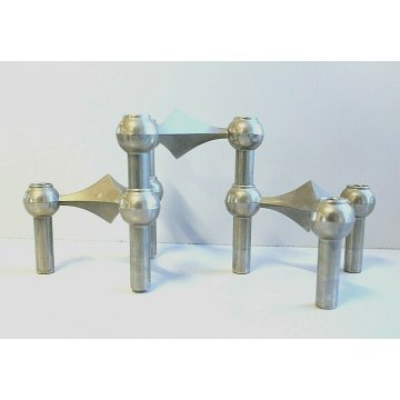 SET 3 PORTACANDELE DESIGN Nagel&Stoffi per BMF Germania MODULAR CENTERPIECE 1960