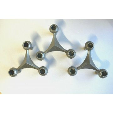 SET 3 PORTACANDELE DESIGN Nagel&Stoffi per BMF Germania MODULAR CENTERPIECE 1960