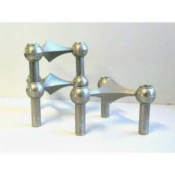 SET 3 PORTACANDELE DESIGN Nagel&Stoffi per BMF Germania MODULAR CENTERPIECE 1960