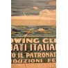 ANTICO MANIFESTO PUBBLICITARIO LIBERTY LAGO D'ORTA  R.Rowing Club Italiano 1909