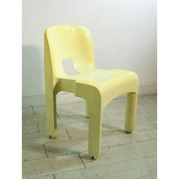 SEDIA DESIGN Joe Colombo PER Kartell PLASTICA BIANCO/PANNA MOD.4867 VINTAGE 60's