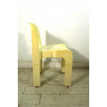 SEDIA DESIGN Joe Colombo PER Kartell PLASTICA BIANCO/PANNA MOD.4867 VINTAGE 60's