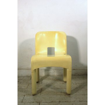 SEDIA DESIGN Joe Colombo PER Kartell PLASTICA BIANCO/PANNA MOD.4867 VINTAGE 60's