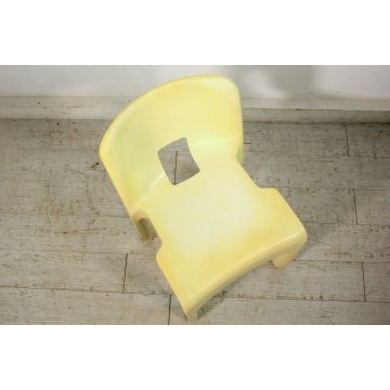 SEDIA DESIGN Joe Colombo PER Kartell PLASTICA BIANCO/PANNA MOD.4867 VINTAGE 60's