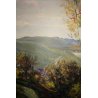 ANTICO QUADRO DIPINTO OLIO G. Bonacina PAESAGGIO MONTAGNA COLLINE Lago d'Iseo 