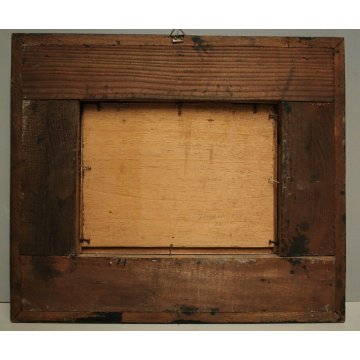 ANTICO PICCOLO QUADRO OLIO G. Pagliarini PAESAGGIO MONTANO VALLE GUILLOCHE' '800