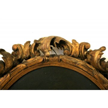 ANTICO DIPINTO OLIO OVALE Maria Gesù bambino RELIGIOSO CORNICE ORO ROCCOCO' '800