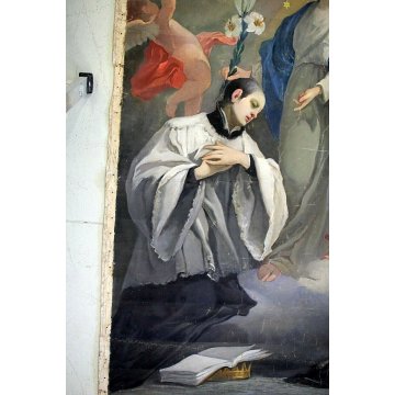 ANTICO GRANDE DIPINTO OLIO TELA Andrea Zapelloni RELIGIOSO 150x230cm STRESA '900