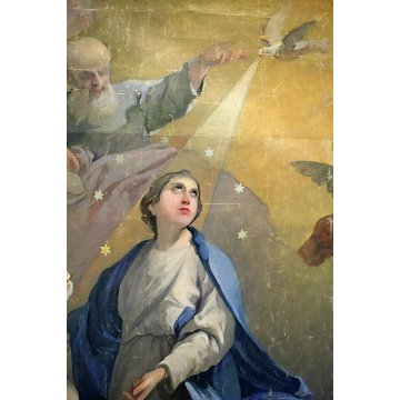 ANTICO GRANDE DIPINTO OLIO TELA Andrea Zapelloni RELIGIOSO 150x230cm STRESA '900