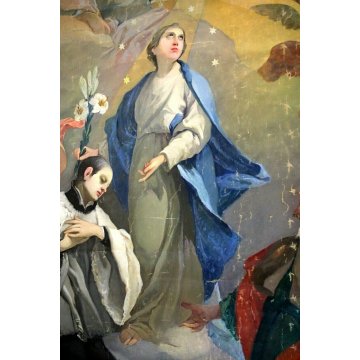 ANTICO GRANDE DIPINTO OLIO TELA Andrea Zapelloni RELIGIOSO 150x230cm STRESA '900