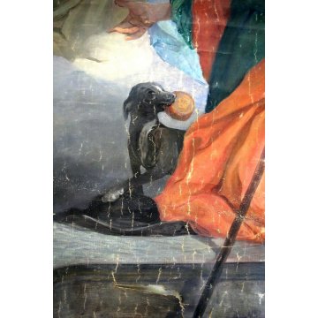 ANTICO GRANDE DIPINTO OLIO TELA Andrea Zapelloni RELIGIOSO 150x230cm STRESA '900