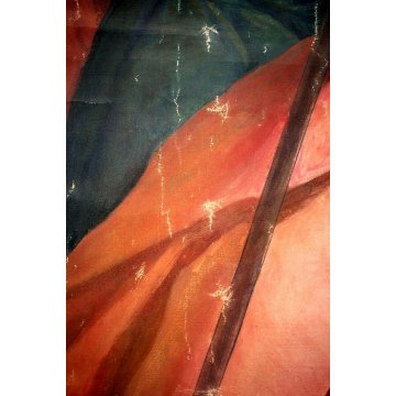 ANTICO GRANDE DIPINTO OLIO TELA Andrea Zapelloni RELIGIOSO 150x230cm STRESA '900