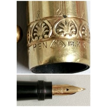 Magic Pen by MONTEGRAPPA  ANTICA PENNA STILOGRAFICA RETRATTILE oro Kr 18 SAFETY