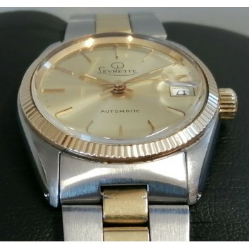 LEVRETTE Automatic OROLOGIO POLSO vintage ACCIAIO ORO 1990 OLD LADY WRIST WATCH