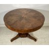 ANTICO TAVOLO ROTONDO 2 CASSETTI LEGNO NOCE INTARSIATO STELLA EPOCA 1800 TABLE 
