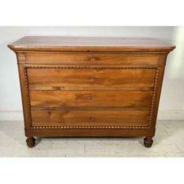 ANTICO COMÒ UMBERTINO 1800 CASSETTONE LEGNO NOCE 4 CASSETTI GUARDAROBA CAMERA 