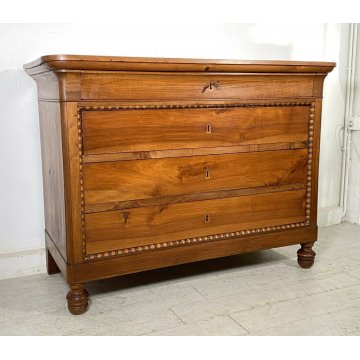 ANTICO COMÒ UMBERTINO 1800 CASSETTONE LEGNO NOCE 4 CASSETTI GUARDAROBA CAMERA 