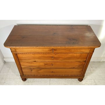 ANTICO COMÒ UMBERTINO 1800 CASSETTONE LEGNO NOCE 4 CASSETTI GUARDAROBA CAMERA 