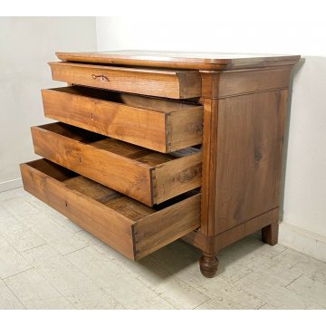 ANTICO COMÒ UMBERTINO 1800 CASSETTONE LEGNO NOCE 4 CASSETTI GUARDAROBA CAMERA 