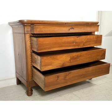 ANTICO COMÒ UMBERTINO 1800 CASSETTONE LEGNO NOCE 4 CASSETTI GUARDAROBA CAMERA 