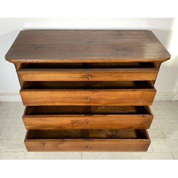 ANTICO COMÒ UMBERTINO 1800 CASSETTONE LEGNO NOCE 4 CASSETTI GUARDAROBA CAMERA 