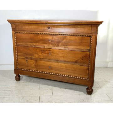 ANTICO COMÒ UMBERTINO 1800 CASSETTONE LEGNO NOCE 4 CASSETTI GUARDAROBA CAMERA 