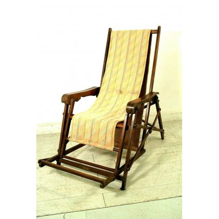 ANTICA SEDIA SDRAIO CHAISE LONGUE PIEGHEVOLE RECLINABILE NAVE CROCIERA 900