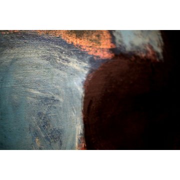 QUADRO DIPINTO OLIO TELA D'Accardi Cavalli lunari NOTTE POSTESPRESSIONISTA 1970