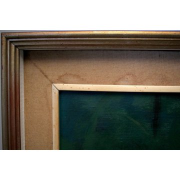 QUADRO DIPINTO OLIO TELA D'Accardi Cavalli lunari NOTTE POSTESPRESSIONISTA 1970
