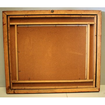 QUADRO DIPINTO OLIO TAVOLA D'Accardi  CAVALCATA BOSCO SERA POSTESPRESSIONISTA