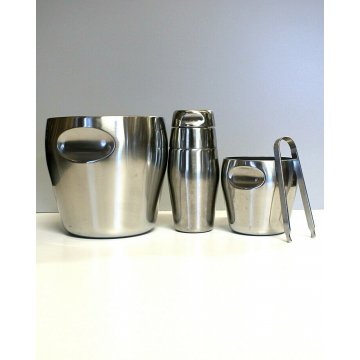 Alessi COOLER&SHAKER BAR SET VINTAGE COCKTAIL CHAMPAGNE WINE ICE BUCKET PINZE