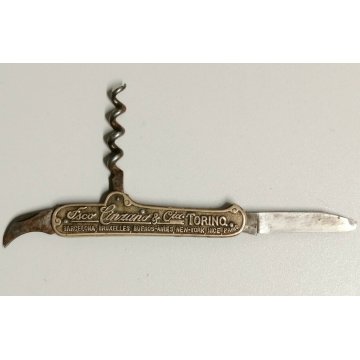 CAVATAPPI pubblicità CINZANO VERMOUTH 1900 vintage COLTELLINO Solingen CORKSCREW