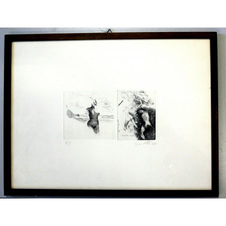 LITOGRAFIA Benedetto Mario NUDO ARTISTICO STAMPA MULTIPLO NUMERATA II/X  1966  