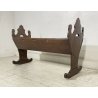 ANTICA CULLA 1800 LEGNO NOCE PIEMONTESE PORTA FIORI BAMBINO LETTINO DONDOLO OLD 