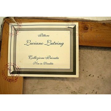 GRANDE DIPINTO OLIO TELA Luciano Lutring Benvenuta Primavera VEDUTA LAGO 120x90