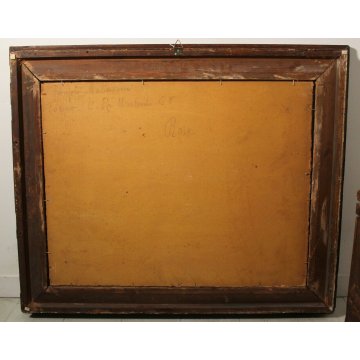 ANTICO QUADRO OLIO Angelo Malinverni Rose NATURA MORTA FIORI ROSE GIALLE VASO 35