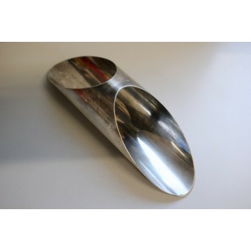  SET VINTAGE PIATTO BASE VETRO MOLATO FUME' PORTA GRISSINI SILVERPLATED ANNI '70