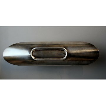  SET VINTAGE PIATTO BASE VETRO MOLATO FUME' PORTA GRISSINI SILVERPLATED ANNI '70