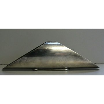  SET VINTAGE PIATTO BASE VETRO MOLATO FUME' PORTA GRISSINI SILVERPLATED ANNI '70