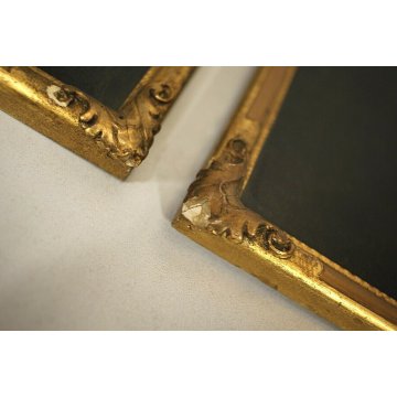 n°4 DIPINTO OLIO ALLEGORIA QUATTRO STAGIONI FIGURE FEMMINILI Liberty CORNICE ORO