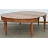 ANTICO ENORME TAVOLO ROTONDO ALLUNGABILE LEGNO NOCE EPOCA 1800 TABLE 6 GAMBE 