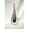 VASO GOCCIA VETRO SOMMERSO MURANO GLASS VIOLA BLU MONOFIORE 50/60 Flavio Poli 