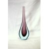 VASO GOCCIA VETRO SOMMERSO MURANO GLASS VIOLA BLU MONOFIORE 50/60 Flavio Poli 