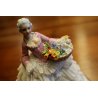 LOTTO n°3 SCULTURE L. Fabris PORCELLANA POLICROMA FIORAIA BALLERINA ROCAILLE 