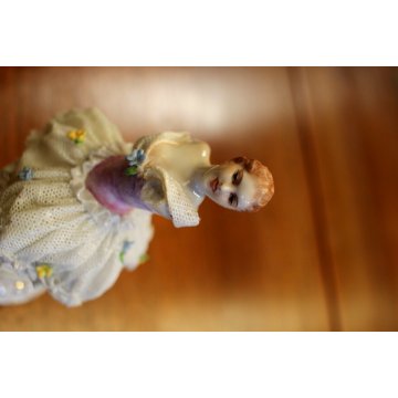 LOTTO n°3 SCULTURE L. Fabris PORCELLANA POLICROMA FIORAIA BALLERINA ROCAILLE 