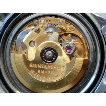 OROLOGIO POLSO LUSSO Baume & Mercier BAUMATIC 1215 vintage ACCIAIO ORO OLD WATCH